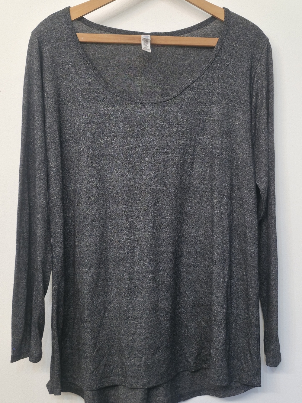 LuLaRoe Long Sleeve Scoop Neck Top - Charcoal